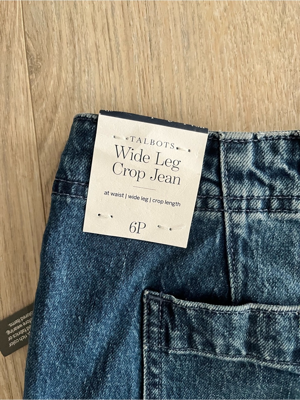 NWT Talbots Women’s Crop Wide Leg Jeans Cora Wash - Size 6 Petite - Picture 9 of 9